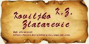 Koviljko Zlatarević vizit kartica